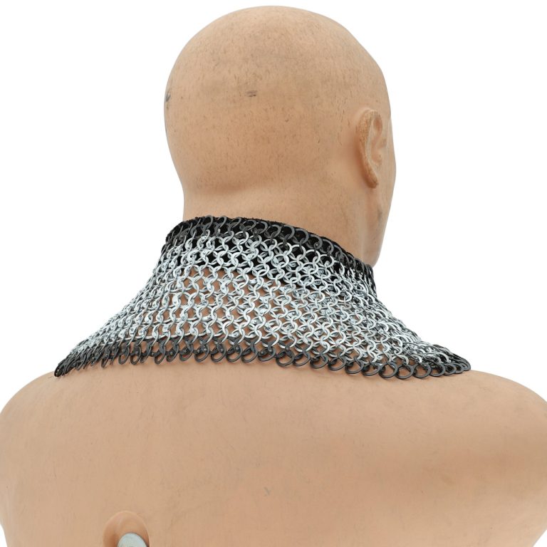 Riveted Chainmail Armor Collar with Suede Lining