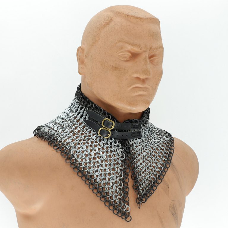 Riveted Chainmail Armor Collar with Suede Lining