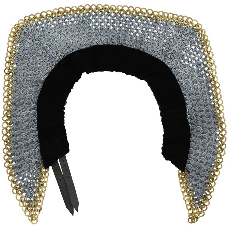 Riveted Chainmail Armor Collar with Suede Lining
