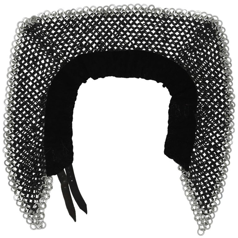 Riveted Chainmail Armor Collar with Suede Lining