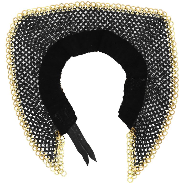 Riveted Chainmail Armor Collar with Suede Lining