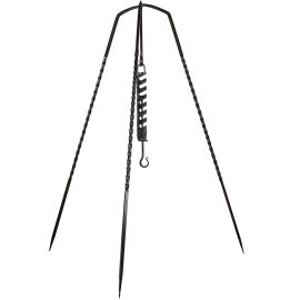 Forged Iron Tripod with Adjustable Pot Hook