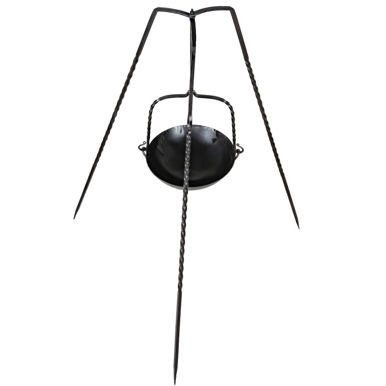 Forged Iron Tripod with Adjustable Pot Hook