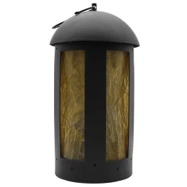 Medieval Round Steel Lantern with Flame Guard