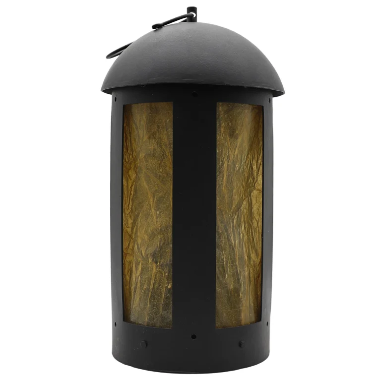 Medieval Round Steel Lantern with Flame Guard
