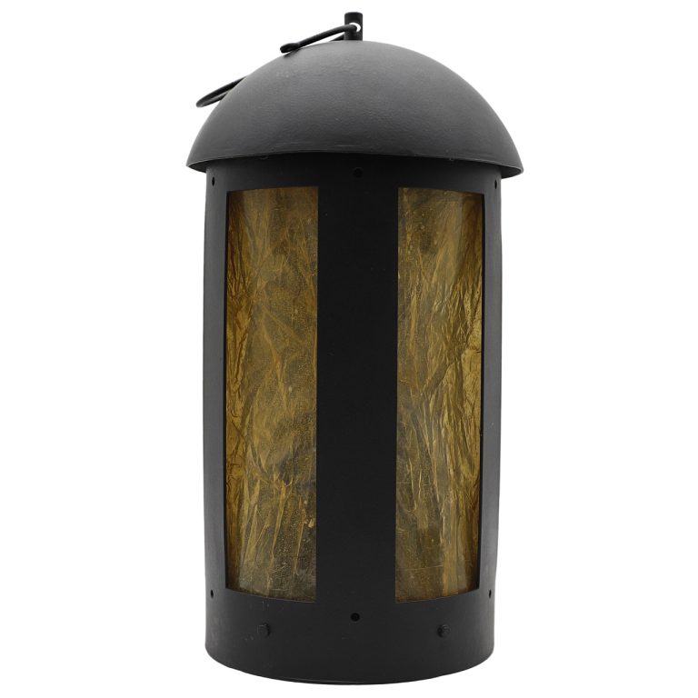 Medieval Round Steel Lantern with Flame Guard