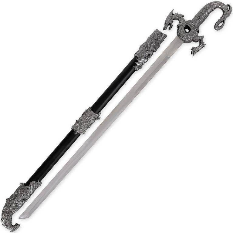 Dragon Serpent Silver Ceremonial Saber with Scabbard
