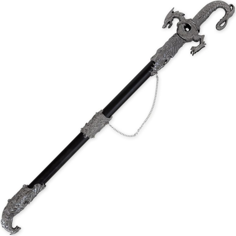 Dragon Serpent Silver Ceremonial Saber with Scabbard