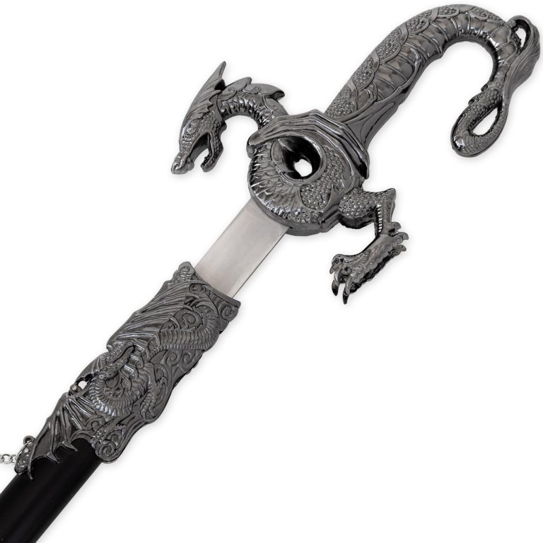 Dragon Serpent Silver Ceremonial Saber with Scabbard