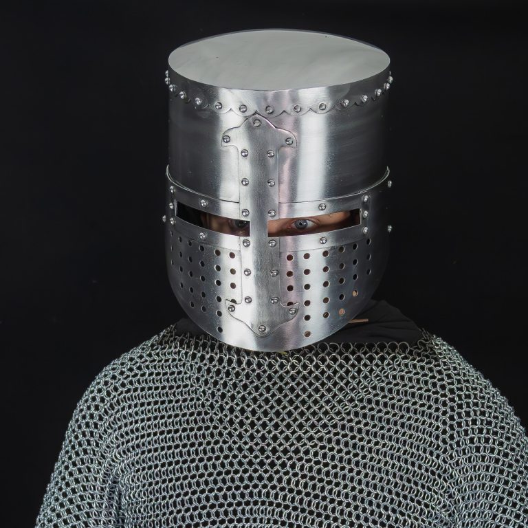 Forged Carbon Steel 18G Templar Knight Helmet