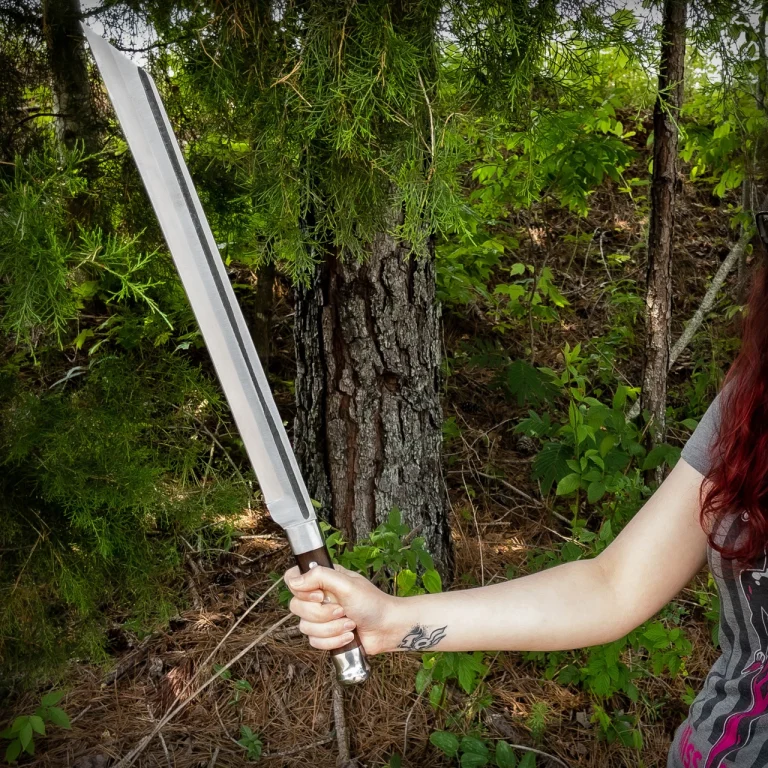 Full Tang Viking Seax Sword with Curved Blade