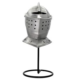 Miniature 20G Steel Medieval Helmet with Stand