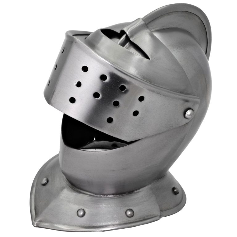 Miniature 20G Steel Medieval Helmet with Stand