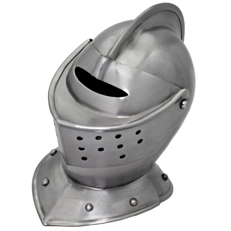 Miniature 20G Steel Medieval Helmet with Stand