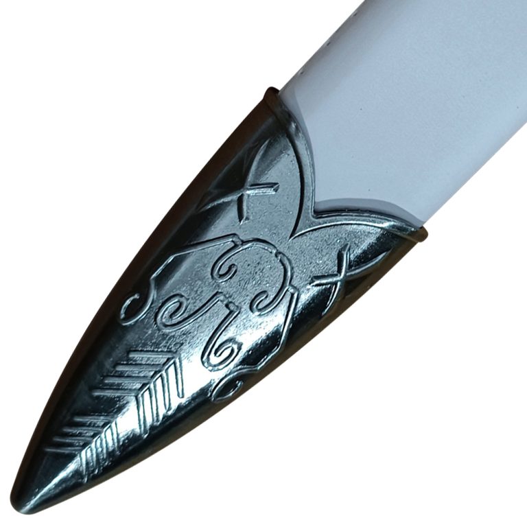 Silver Fantasy Sword Replica with Leather Scabbard