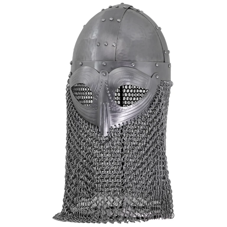 Forged Steel Viking Vendel Helm with Chainmail