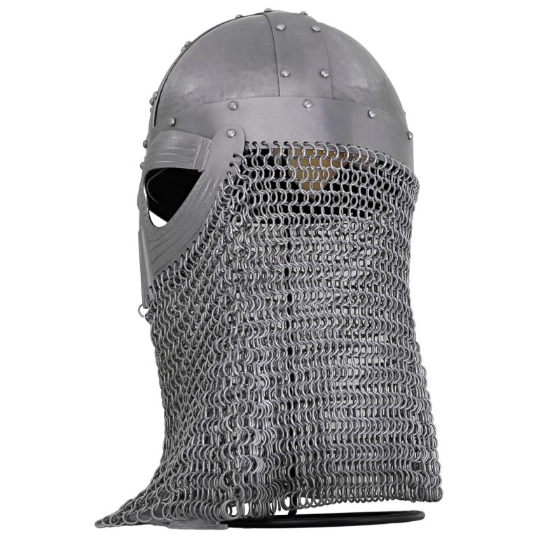 Forged Steel Viking Vendel Helm with Chainmail
