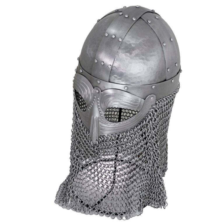 Forged Steel Viking Vendel Helm with Chainmail