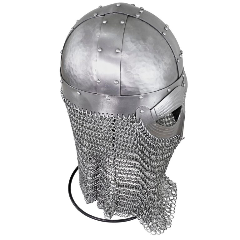 Forged Steel Viking Vendel Helm with Chainmail