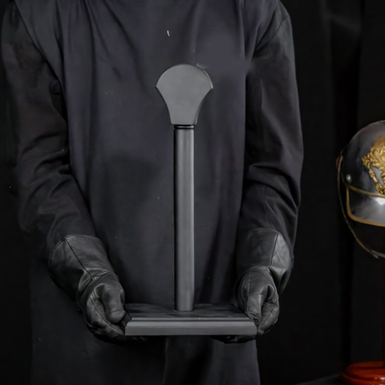 Black Satin Wooden Helmet Display Stand
