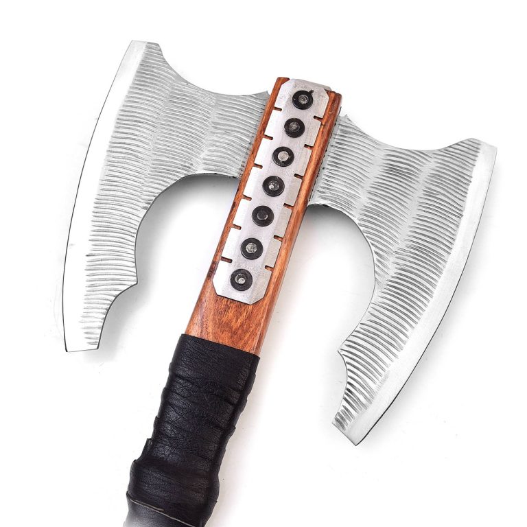 Double Bladed Viking Battle Axe in Carbon Steel