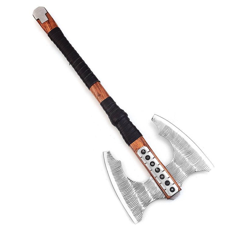 Double Bladed Viking Battle Axe in Carbon Steel