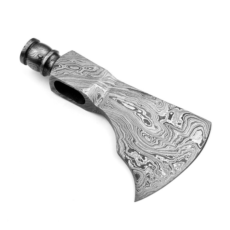 Damascus Steel Peace Pipe Axe Head