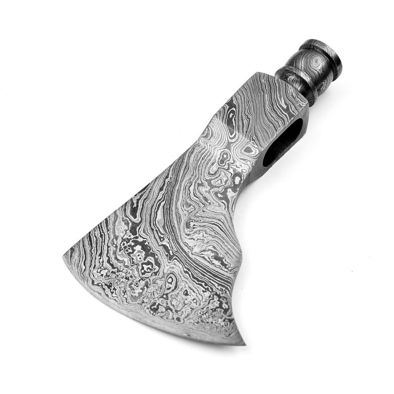 Damascus Steel Peace Pipe Axe Head