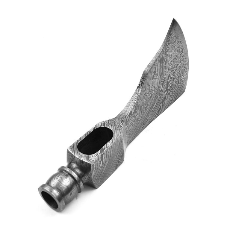 Damascus Steel Peace Pipe Axe Head