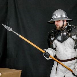 Hand Forged Spartan Spearhead with Textured Design