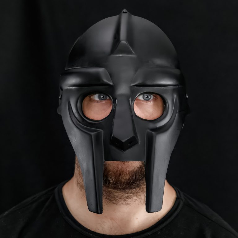 Black Steel Rapper Mask Inspired by MF Doom