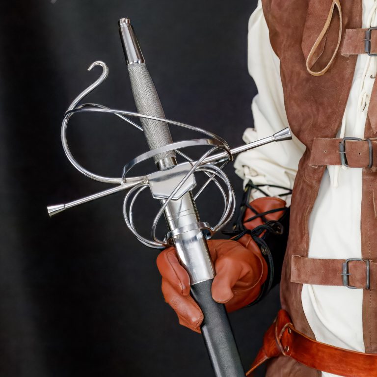 Swept Hilt Rapier with Polished Nickel Silver Fittings
