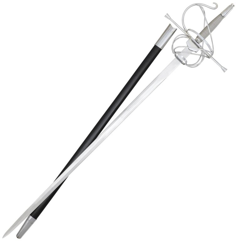 Swept Hilt Rapier with Polished Nickel Silver Fittings