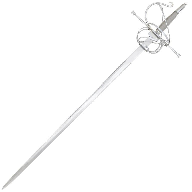 Swept Hilt Rapier with Polished Nickel Silver Fittings