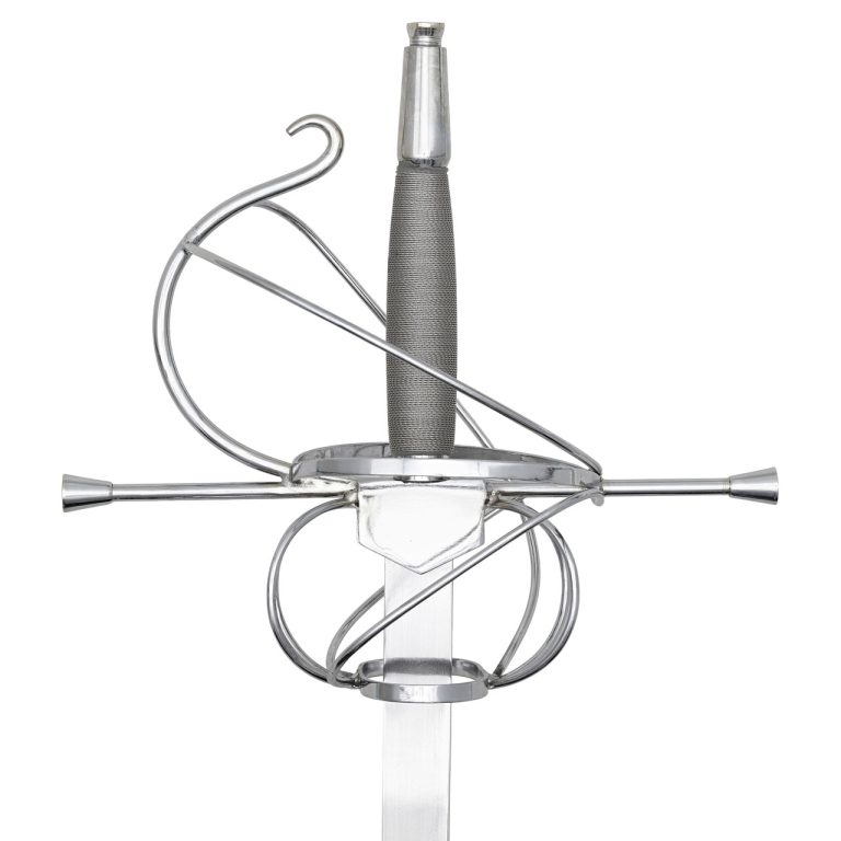 Swept Hilt Rapier with Polished Nickel Silver Fittings