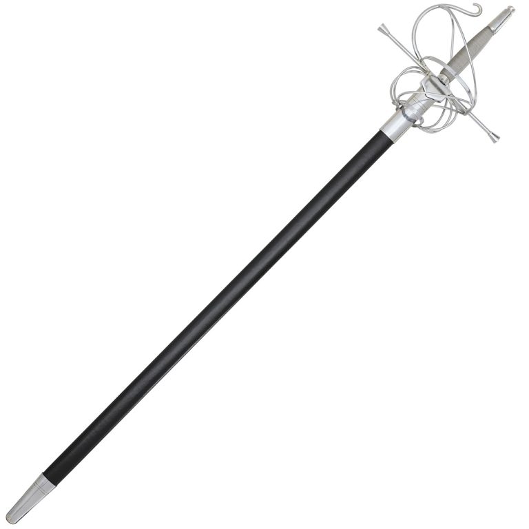 Swept Hilt Rapier with Polished Nickel Silver Fittings