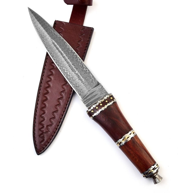 Damascus Steel Double-Edged Ceremonial Dagger