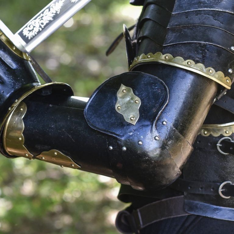 Functional Medieval Black Knight Arm Bracers