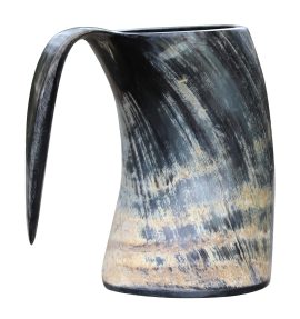 Large Distressed Viking Drinking Horn Tankard