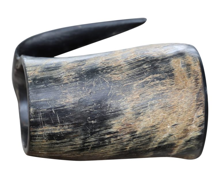 Large Distressed Viking Drinking Horn Tankard