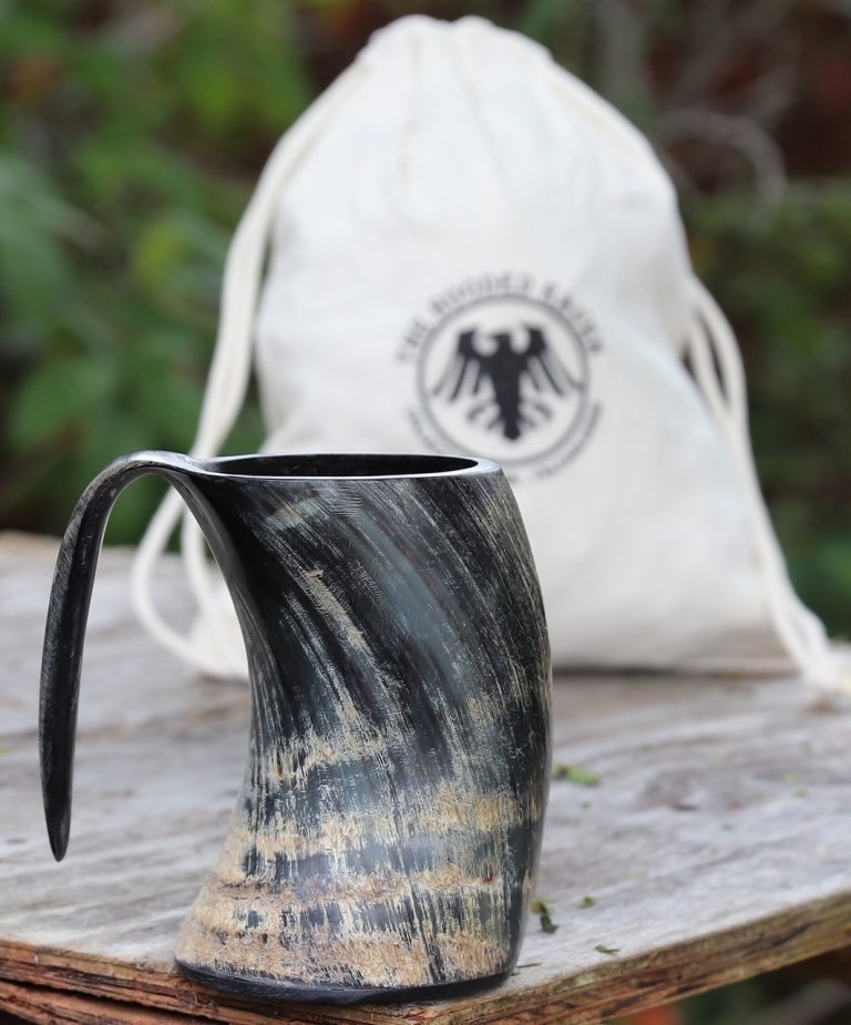 Large Distressed Viking Drinking Horn Tankard