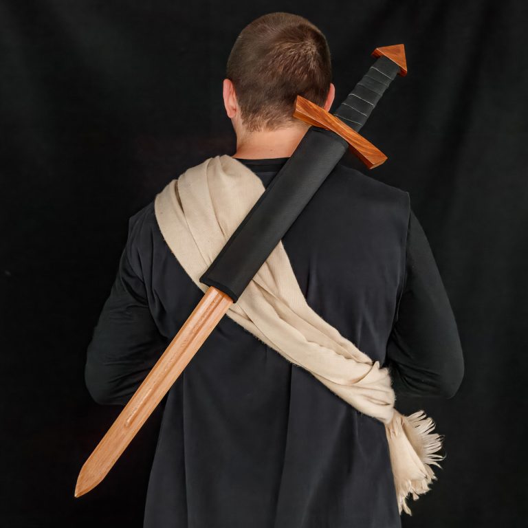 Beech Wood Knight Sword with Leather Handle