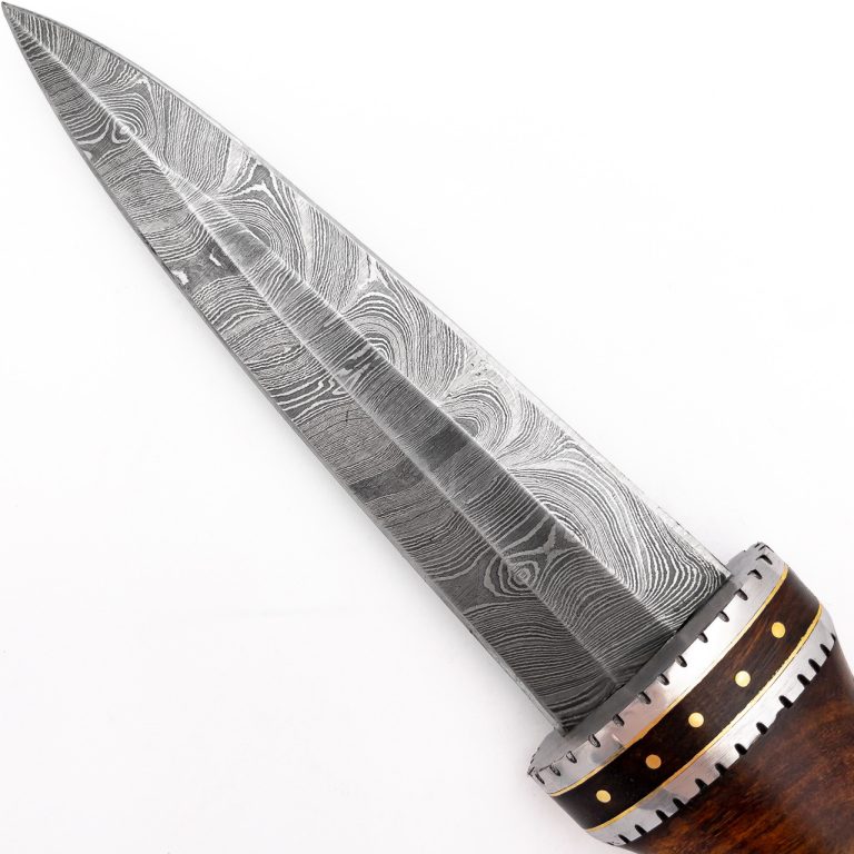 Damascus Steel Fixed Blade Knife with Tribal Design