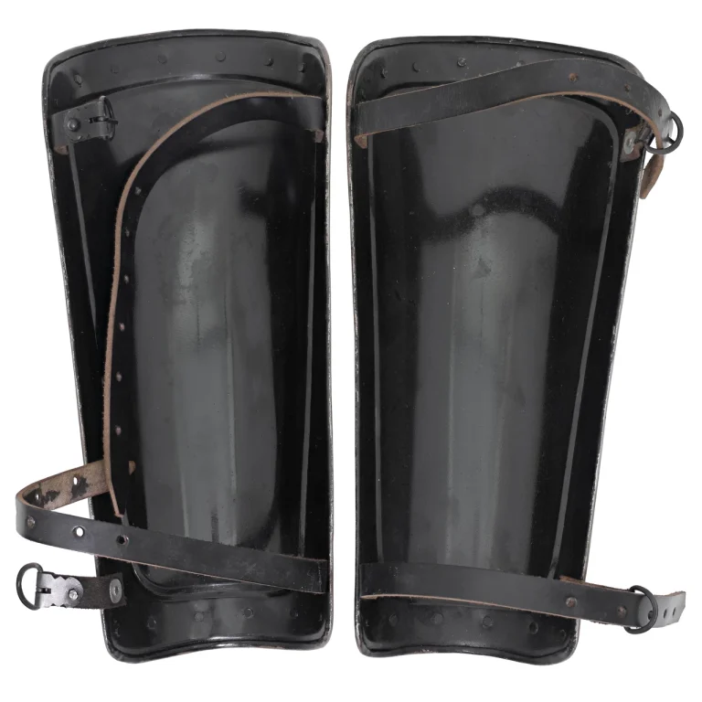 Medieval 18G Renaissance Costume Greaves with Straps