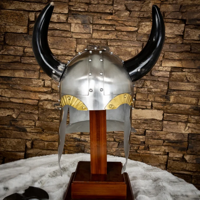 Viking Horned Steel Helmet, 18 Gauge