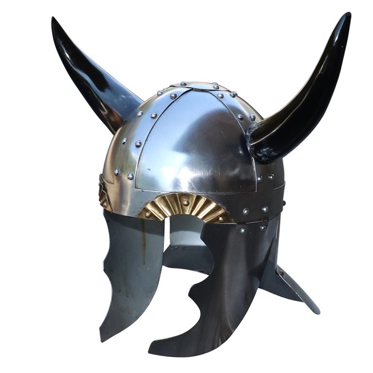 Viking Horned Steel Helmet, 18 Gauge