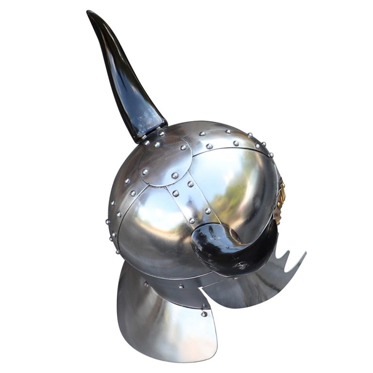 Viking Horned Steel Helmet, 18 Gauge