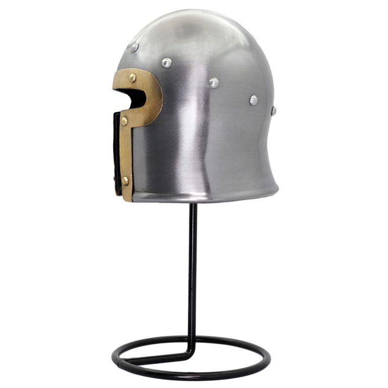 Mini 20G Steel Barbuta Helmet Display with Stand