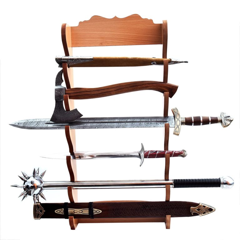 Multi-Tier Wooden Sword Display Rack