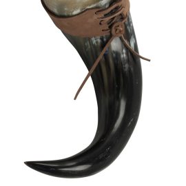 XL Drinking Horn with Leather Belt Frog